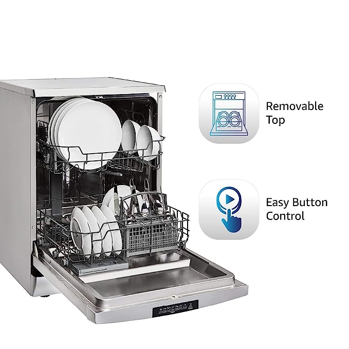Amazon Basics 12 Place Setting Dishwasher (Silver, Rapid Intense Wash for Heavily Soiled Utensils) (OPEN BOX) Amazon Basics 12 Place Setting Dishwasher (Silver, Rapid Intense Wash for Heavily Soiled Utensils) (OPEN BOX)
